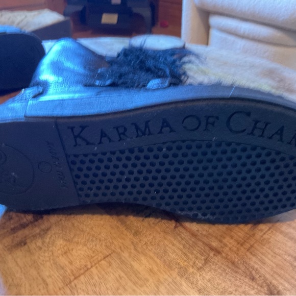 Karma of Charme Black Fur Boots. - Picture 7 of 8